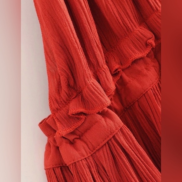 Double Delight Bohemian Backless Cami Lace Ruffle Empire Waist Mini Dress - Picture 6 of 7